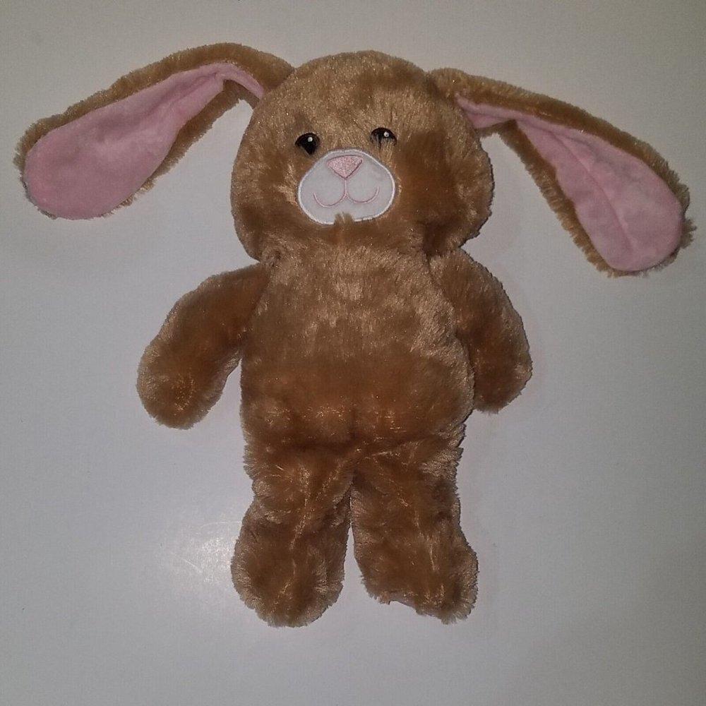 BABW Brown Bunny Build A Bear Plush Rabbit Stuffed Animal Crinkle Ears Squeakers